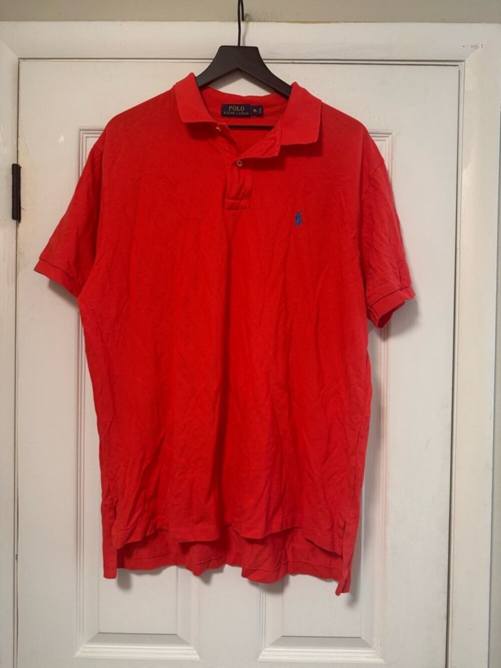 Ralph Lauren Red Men's Polo with Navy Pony Embroidery